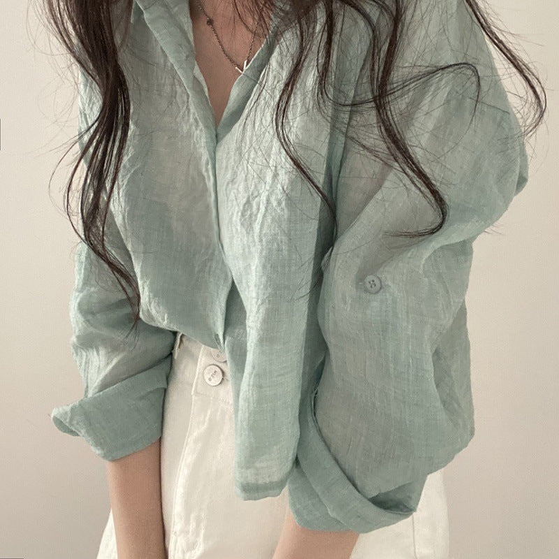 Ruffle Lapel Single-Breasted Shirt