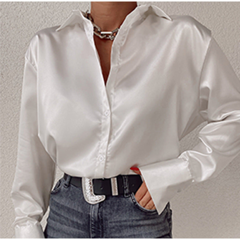 Autumn Cotton Polo Collar Shirt