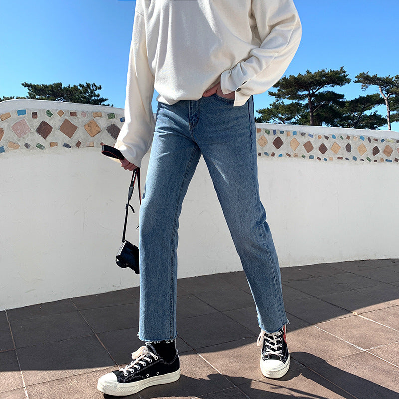 Men's Straight Loose Ninth Casual Jeans