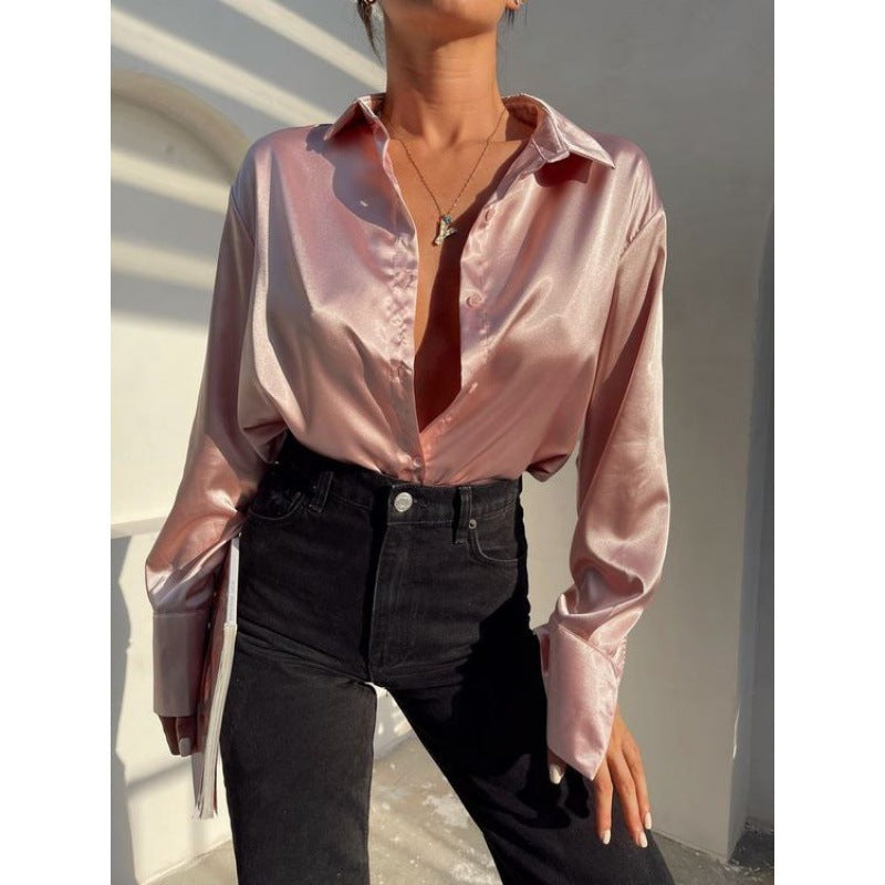 Autumn Cotton Polo Collar Shirt