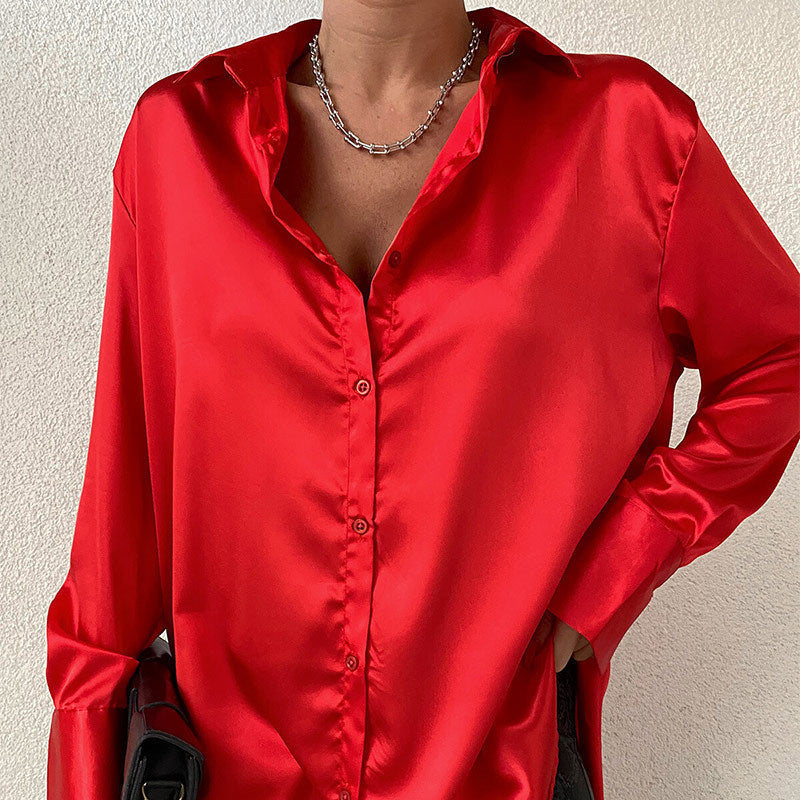Autumn Cotton Polo Collar Shirt