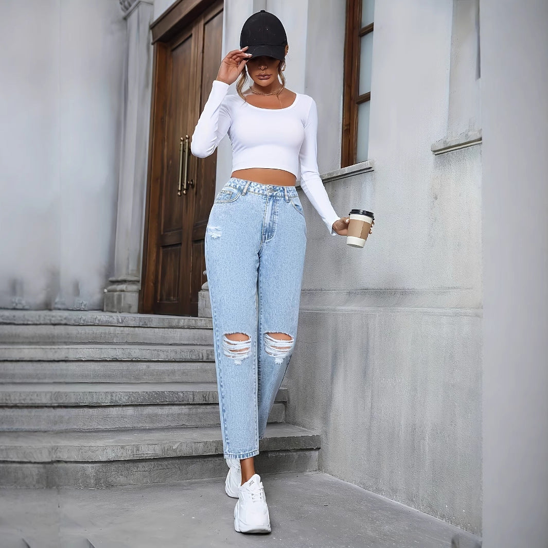 Women's Loose Ripped Jeans