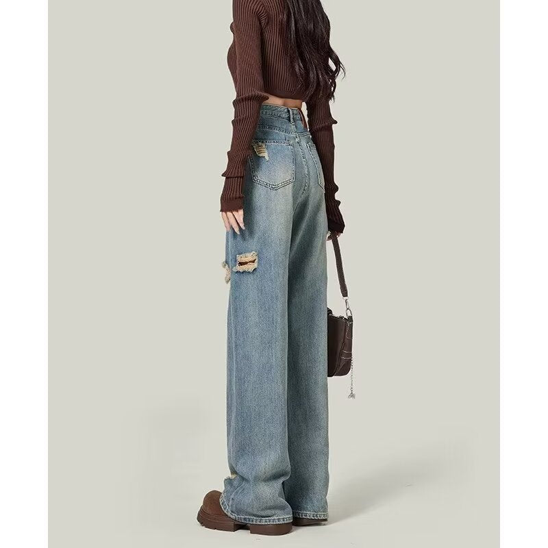 Women's Retro Ripped Jeans