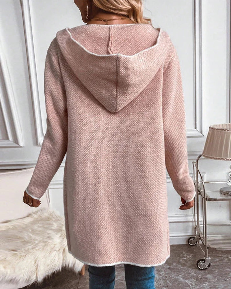 Loose Knit Hooded Cardigan