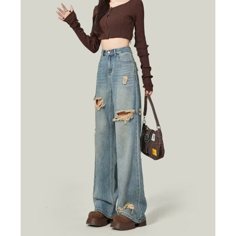 Women's Retro Ripped Jeans