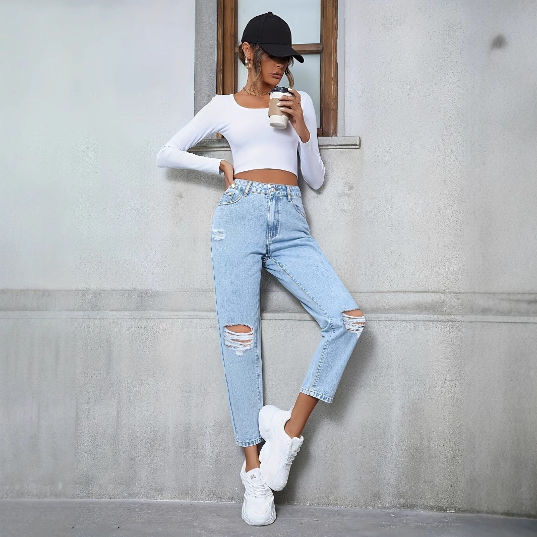 Women's Loose Ripped Jeans