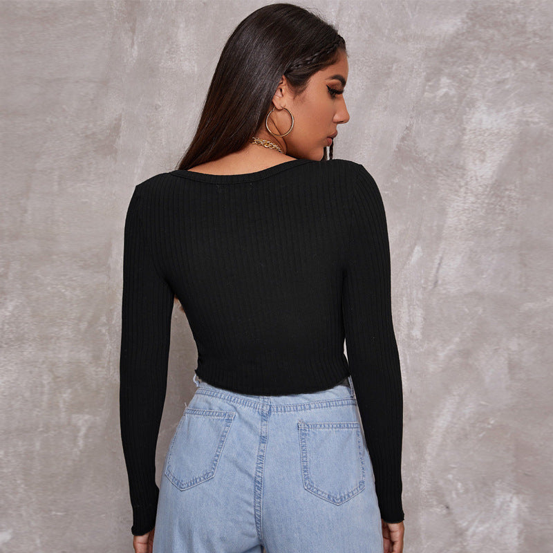 Sexy Cropped Knit Cardigan