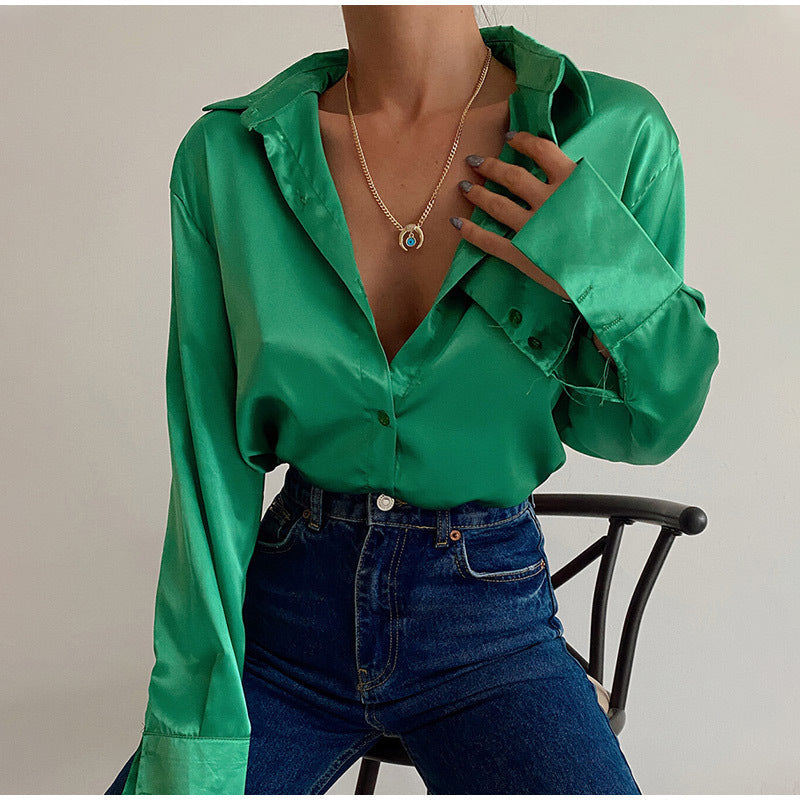 Autumn Cotton Polo Collar Shirt