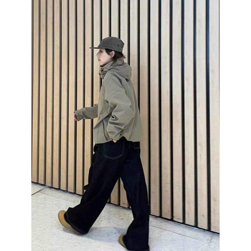 Retro Washed Draped Jeans