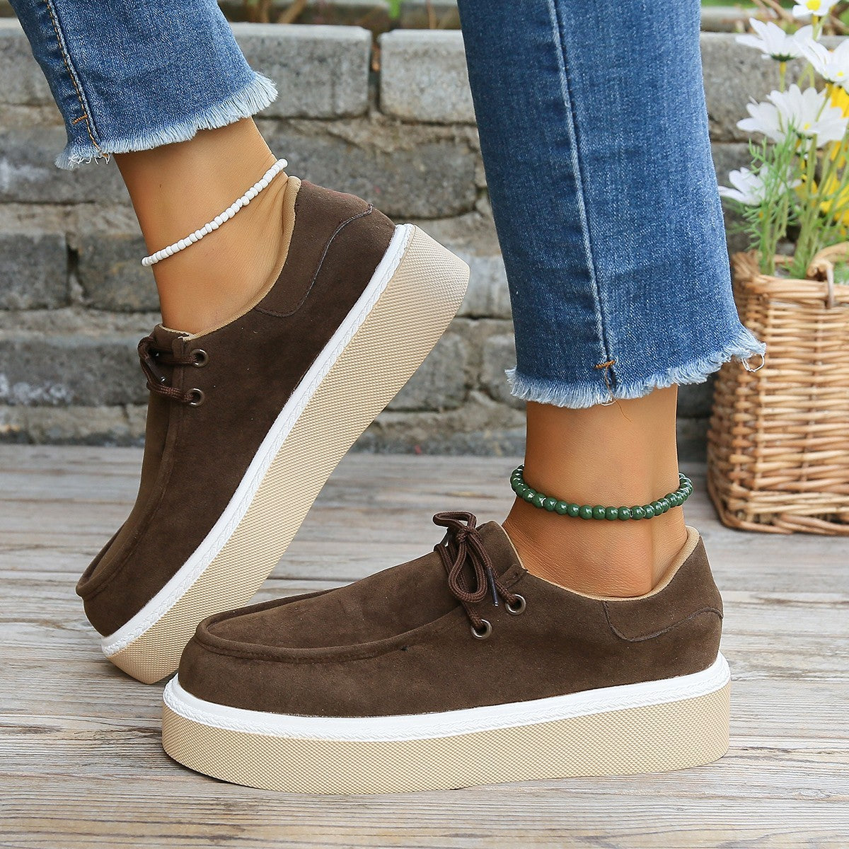 Retro Lace-Up Platform Sneakers