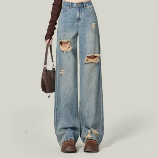 Women's Retro Ripped Jeans