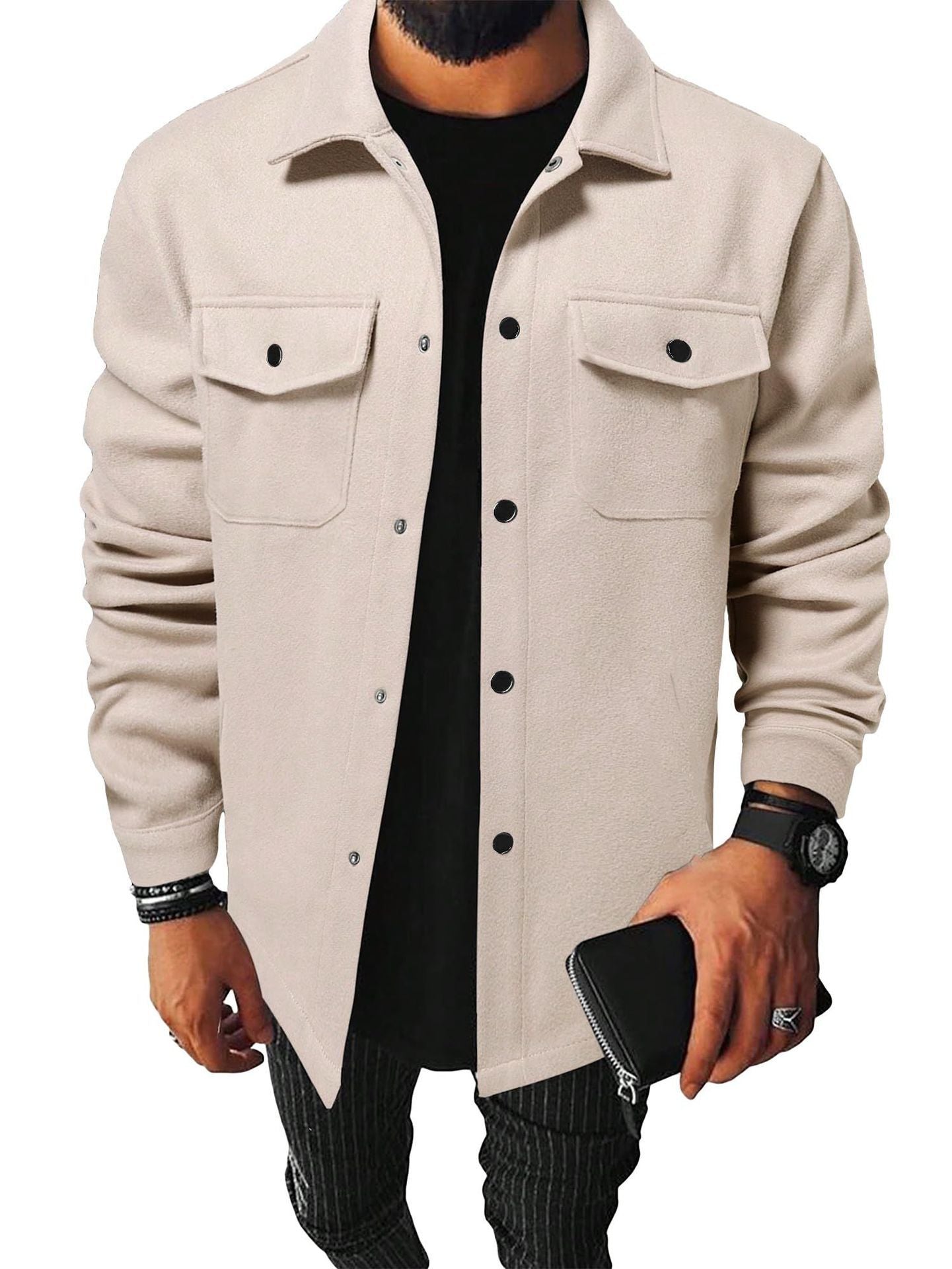 Autumn Winter Men's Casual Brushed Jacket