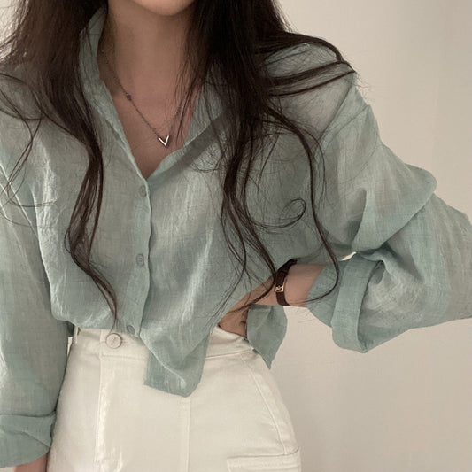 Ruffle Lapel Single-Breasted Shirt