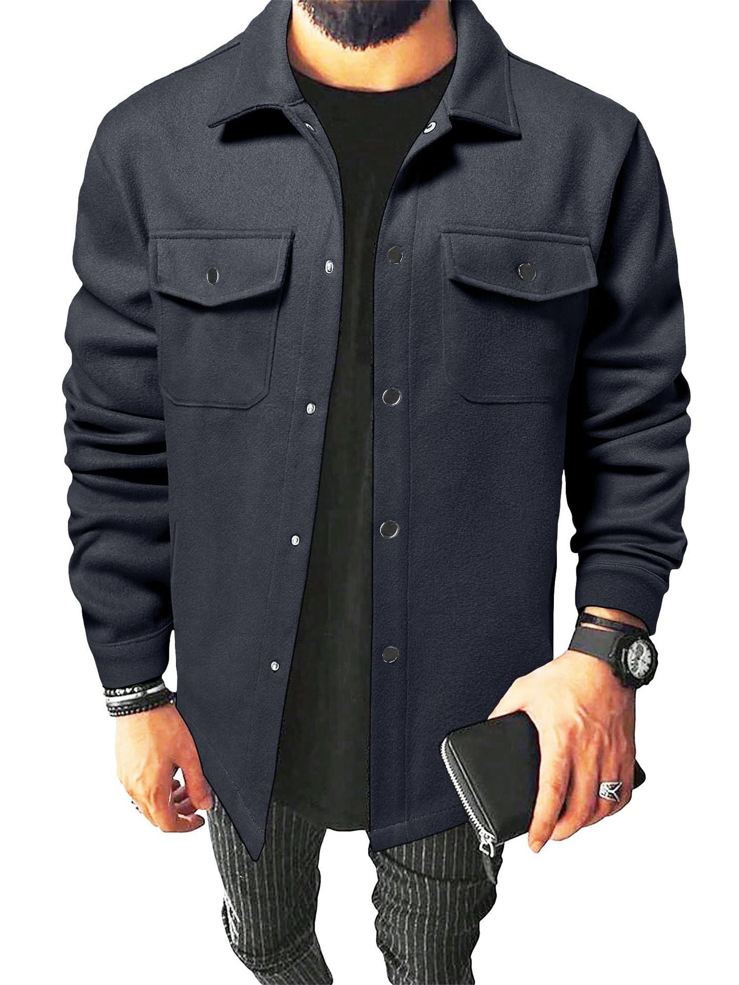 Autumn Winter Men's Casual Brushed Jacket