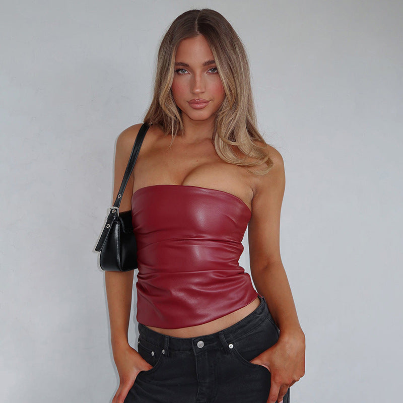 Women's Leather Tank Top