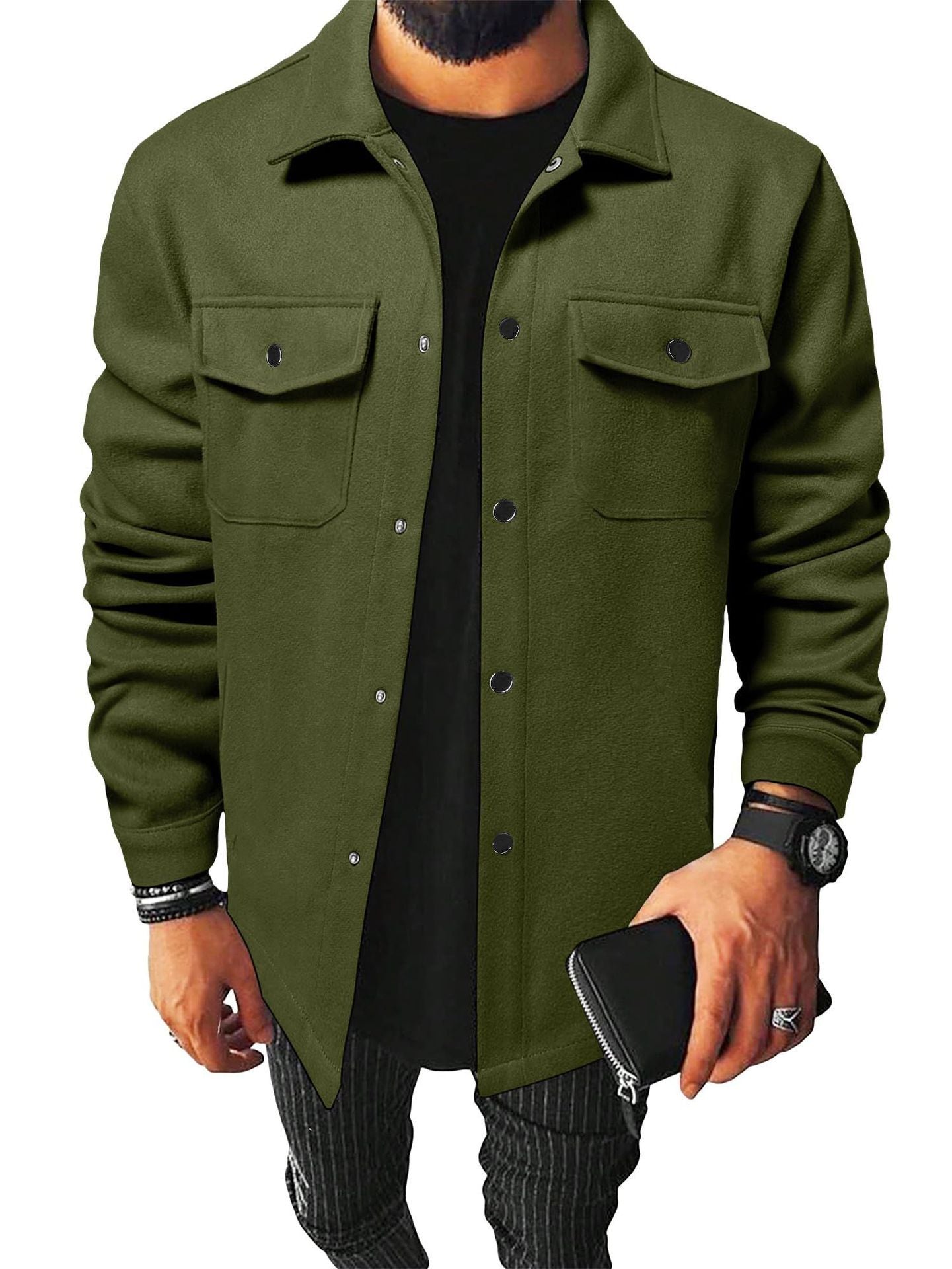 Autumn Winter Men's Casual Brushed Jacket