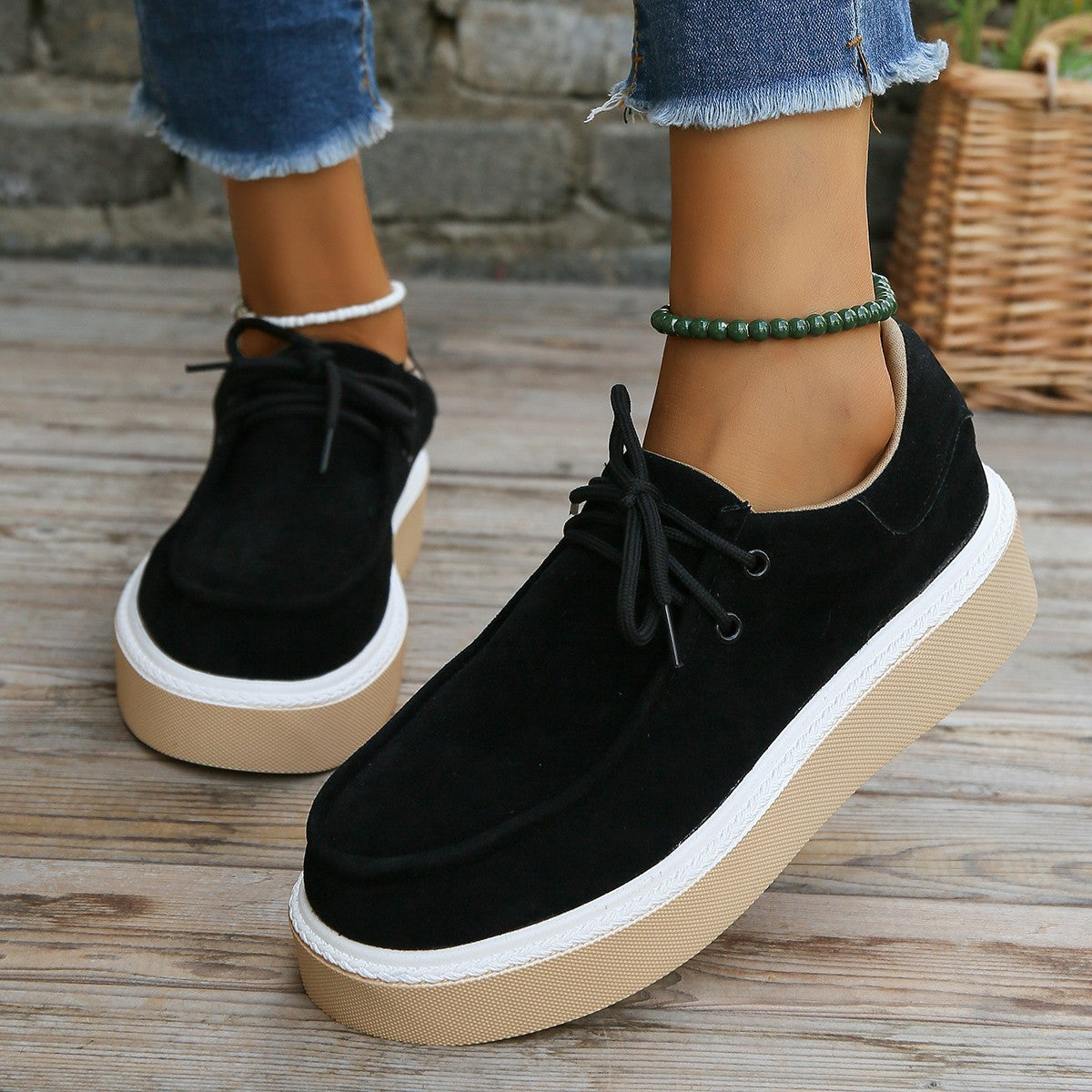 Retro Lace-Up Platform Sneakers
