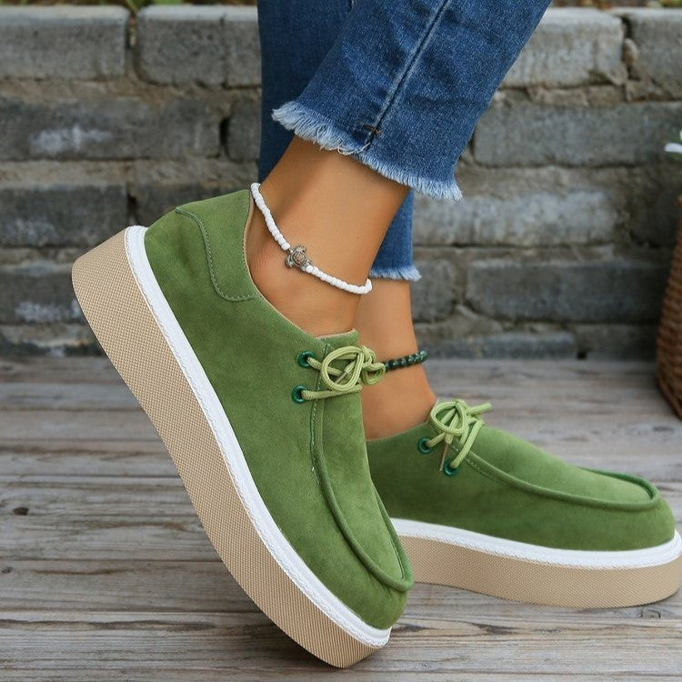 Retro Lace-Up Platform Sneakers