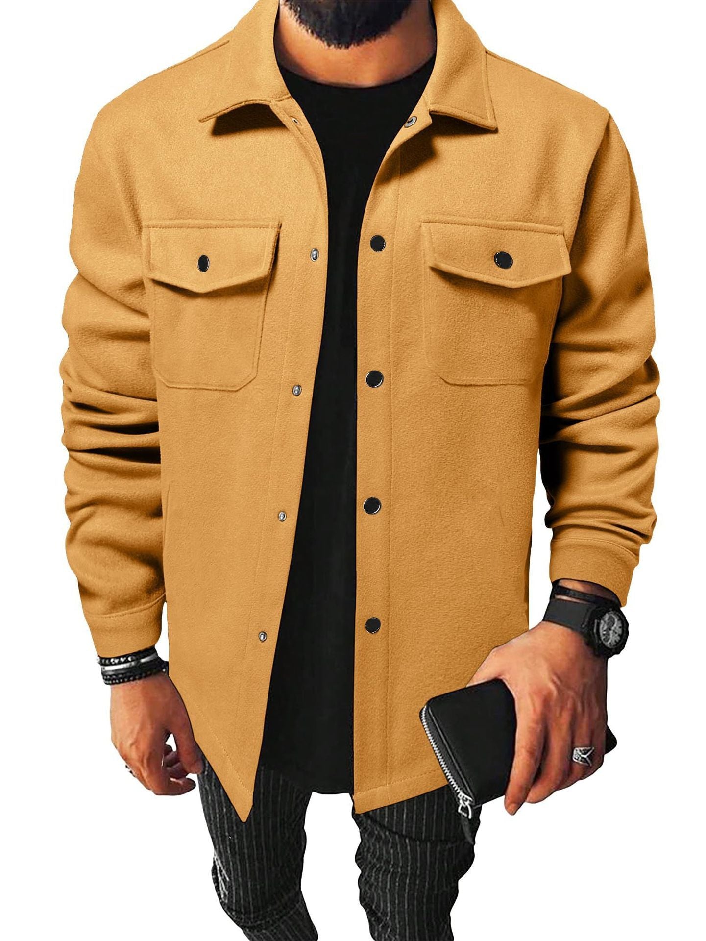 Autumn Winter Men's Casual Brushed Jacket