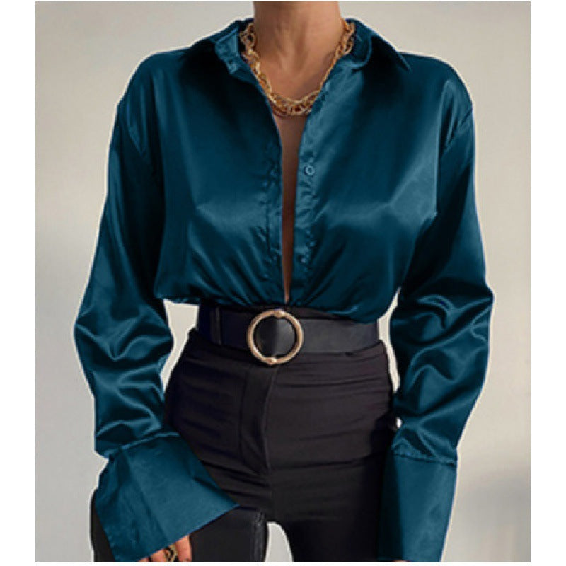 Autumn Cotton Polo Collar Shirt