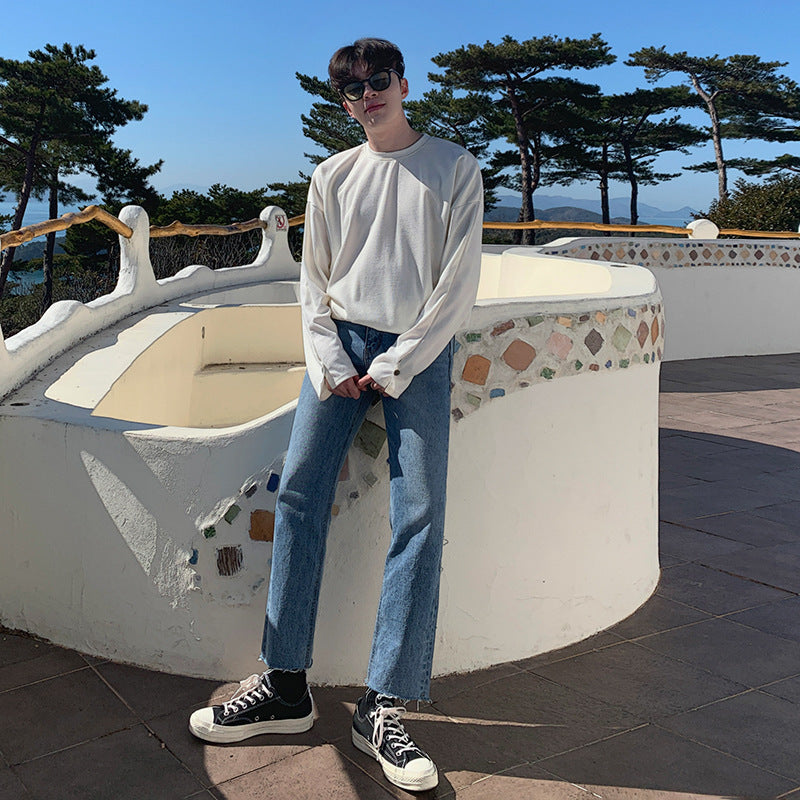 Men's Straight Loose Ninth Casual Jeans