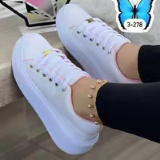 Thick Sole Lace-Up Shoes