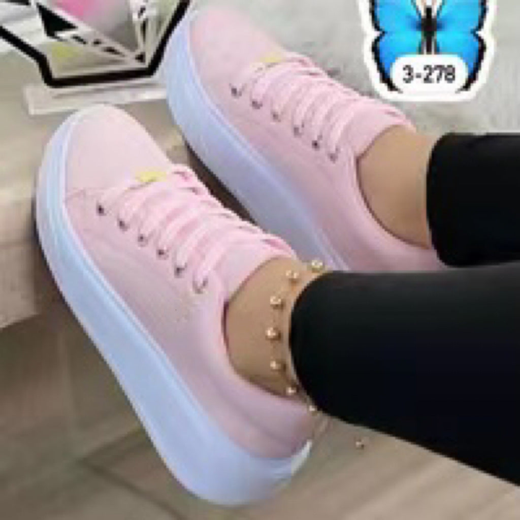 Thick Sole Lace-Up Shoes
