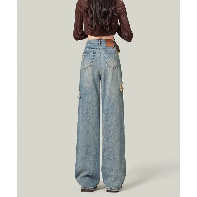 Women's Retro Ripped Jeans
