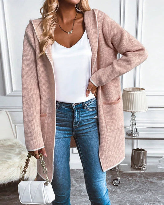 Loose Knit Hooded Cardigan