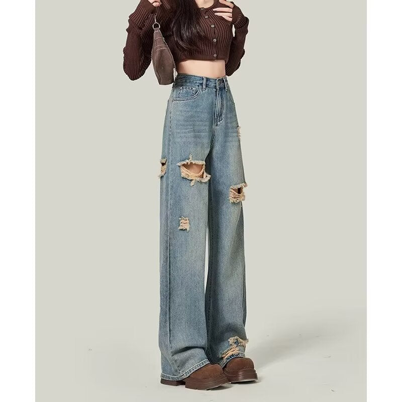 Women's Retro Ripped Jeans