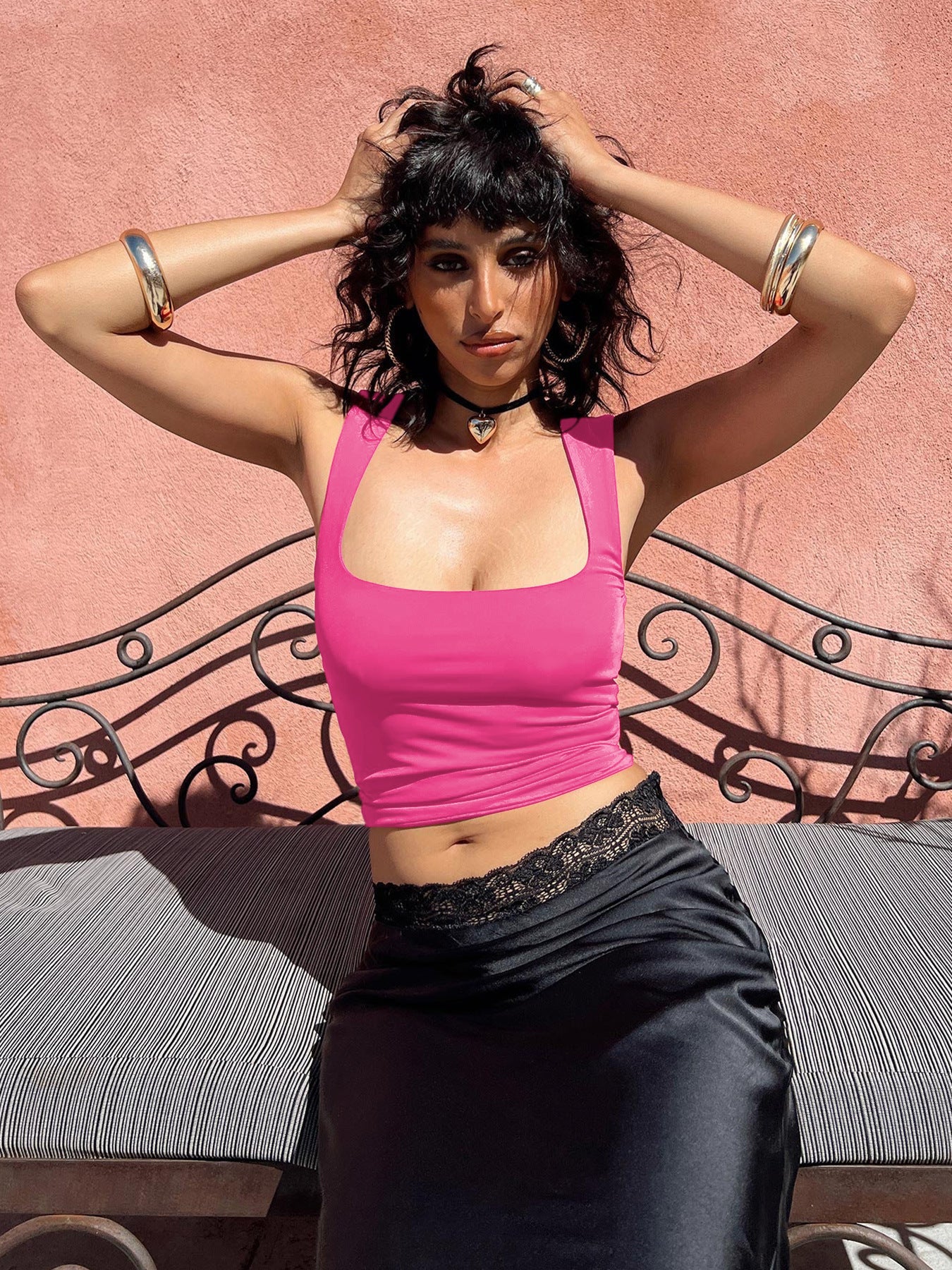 Sexy Slim-Fit Square Neck Top