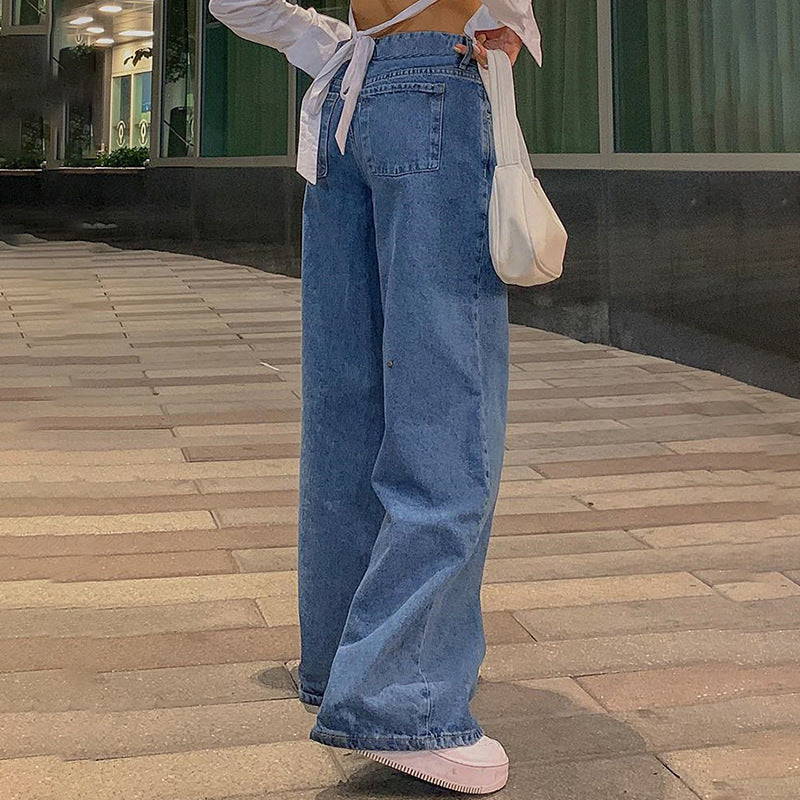 Low-Waist Retro Straight-Leg Jeans