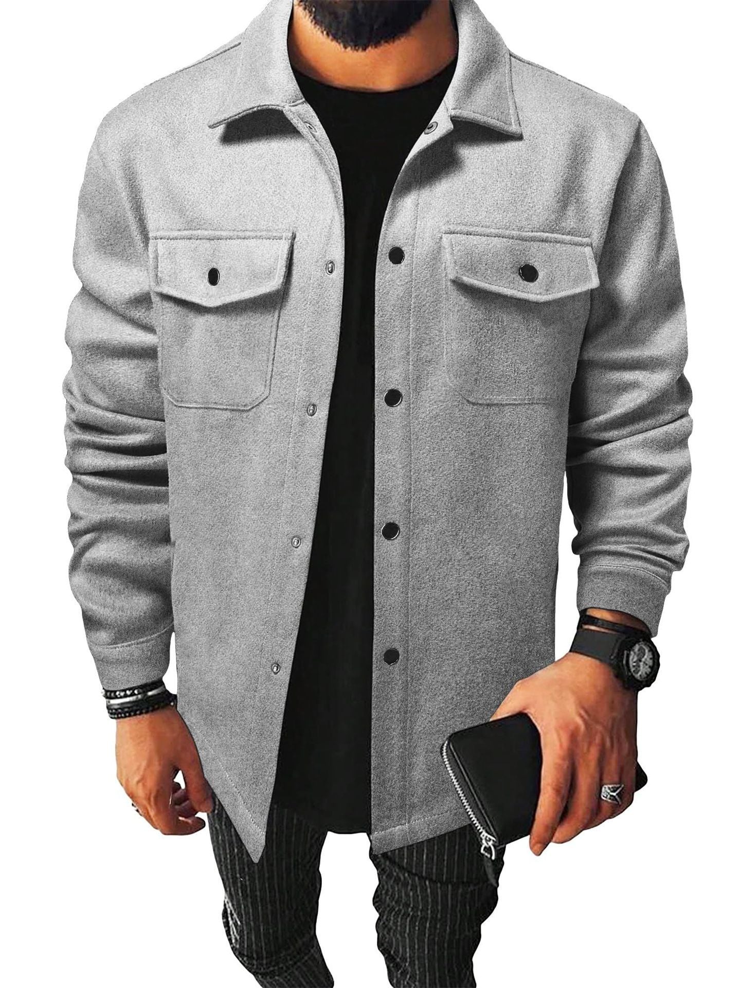 Autumn Winter Men's Casual Brushed Jacket