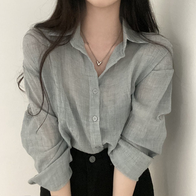 Ruffle Lapel Single-Breasted Shirt
