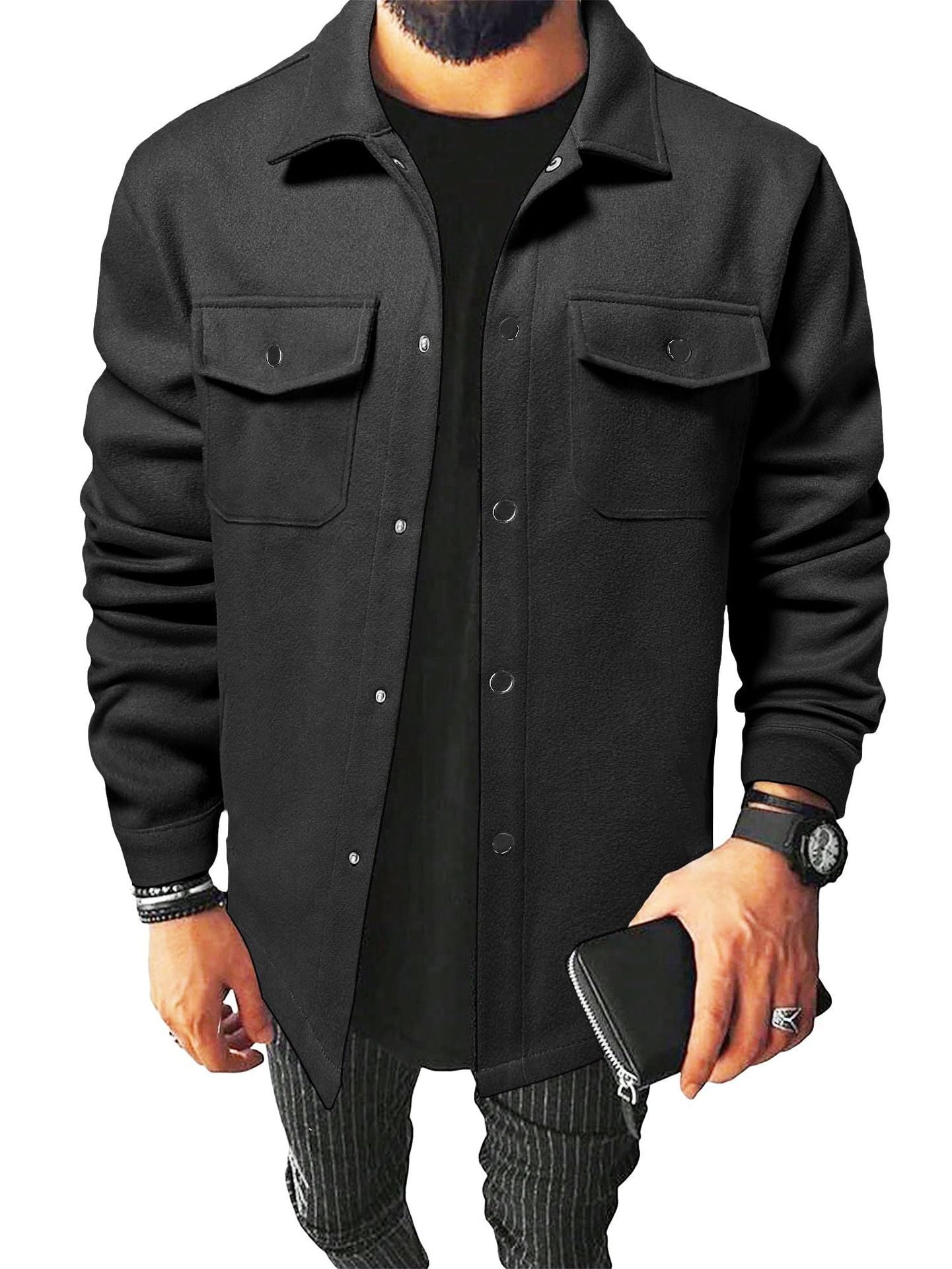Autumn Winter Men's Casual Brushed Jacket